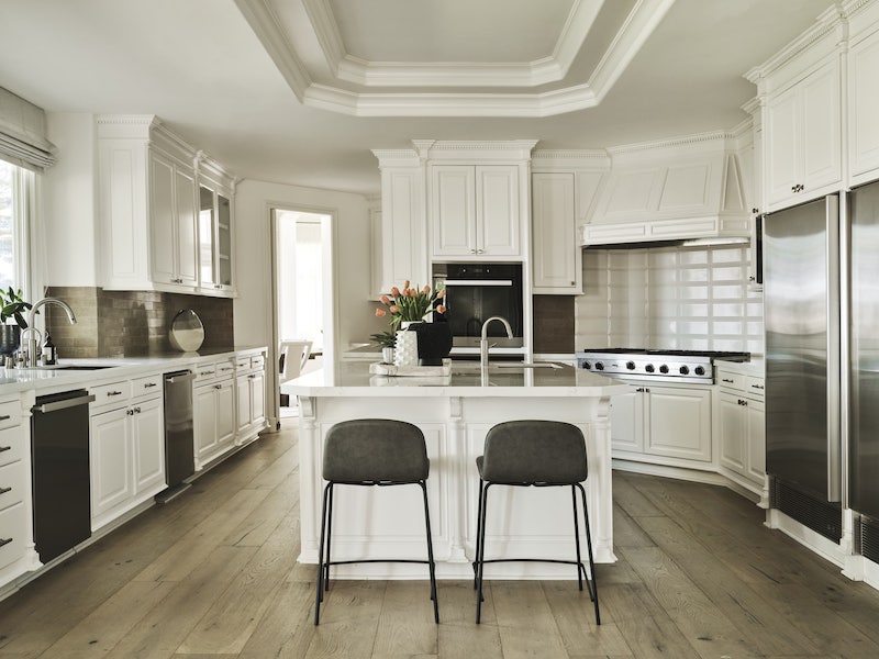 Large Main Kitchen With White Appliances