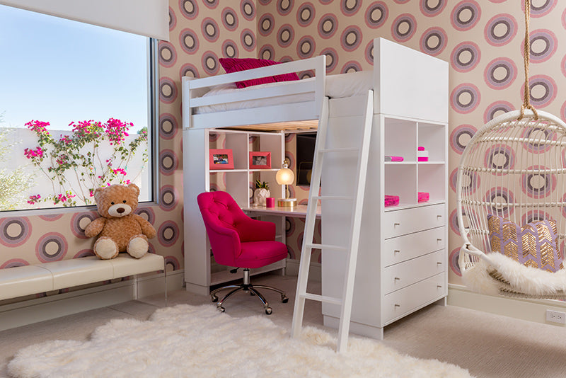 Childrens Room With Pinkish Wallpaper