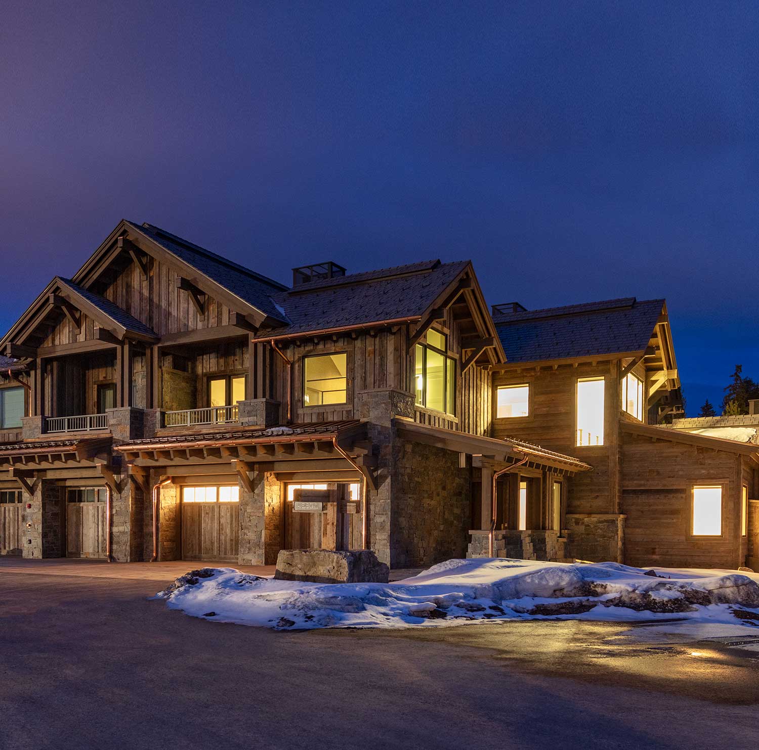 Dark Wood Cabin In The Night