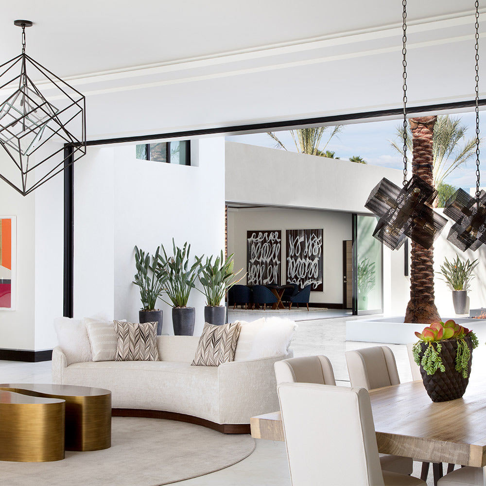 Modern glamorous interior with bold contrast