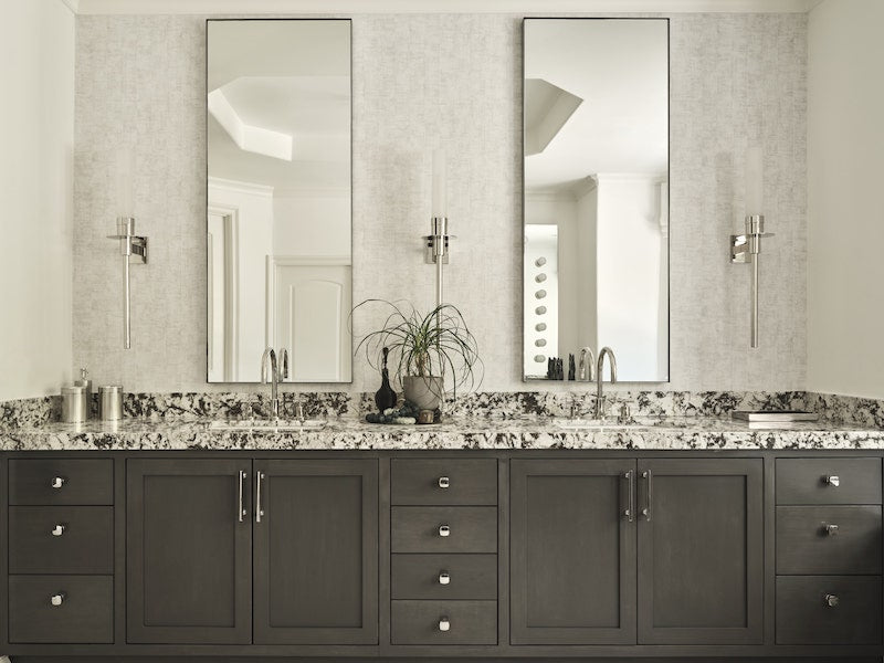 Twin Sinks And Mirrors In The Bathroom