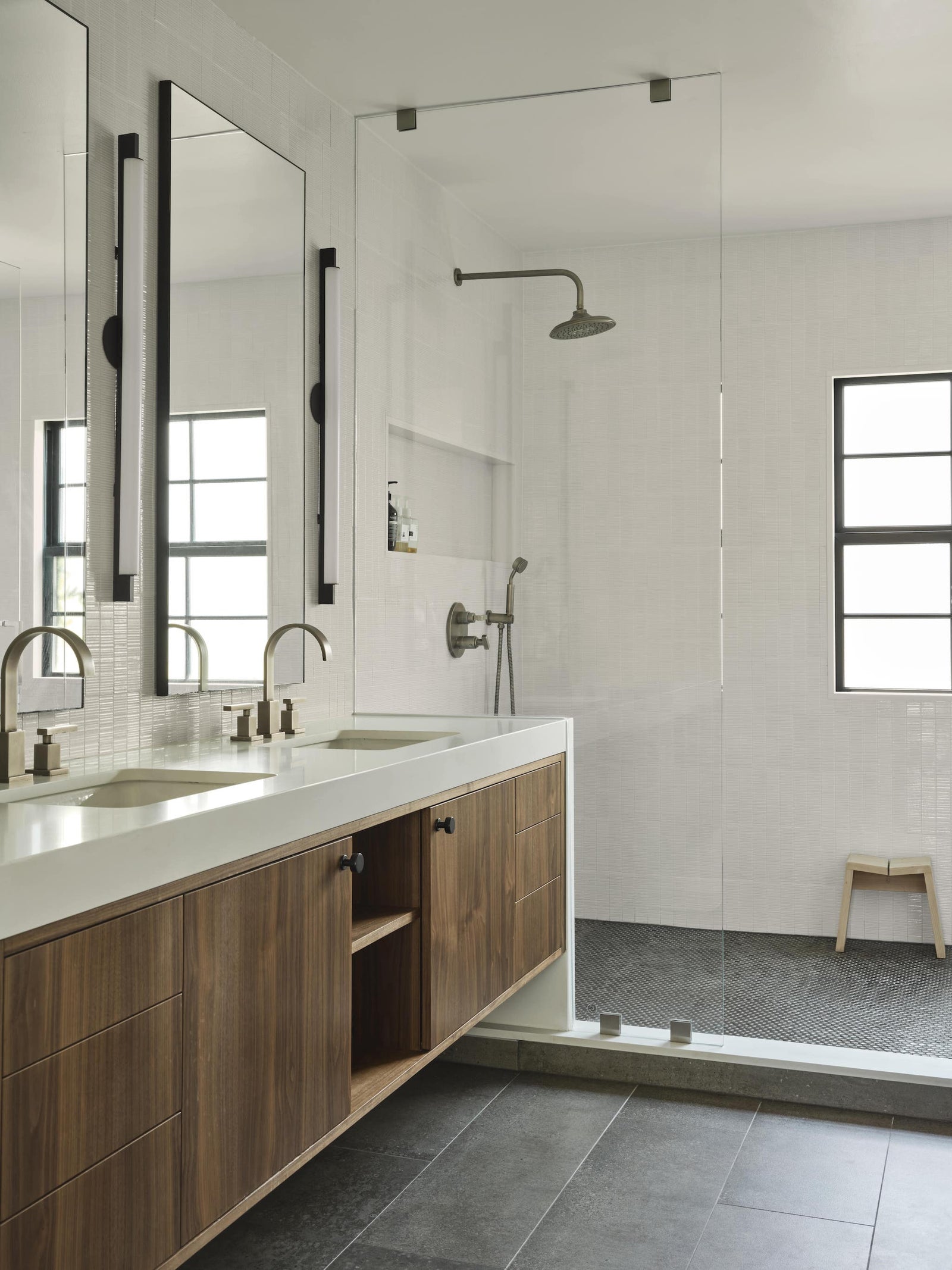 Bathroom View Of A Sink, Mirror, Bath