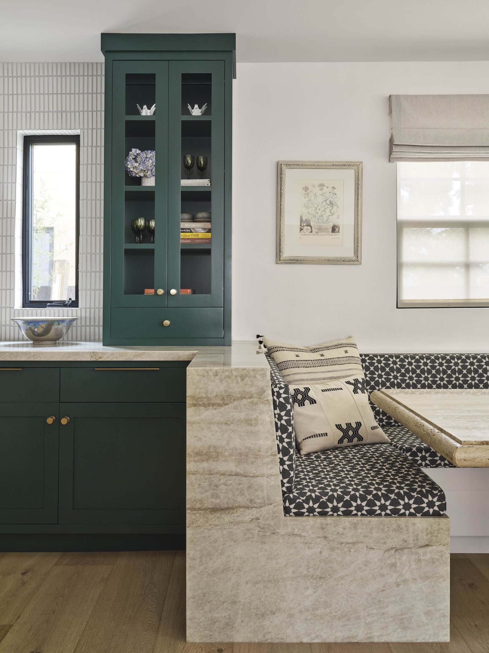 Kitchen And Living Room View With Half Of Each