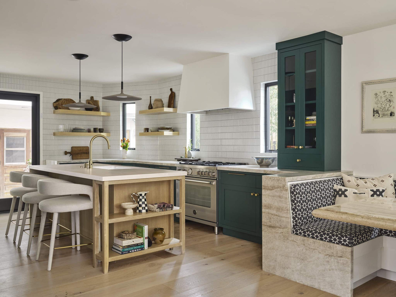 Kitchen With White Tiles