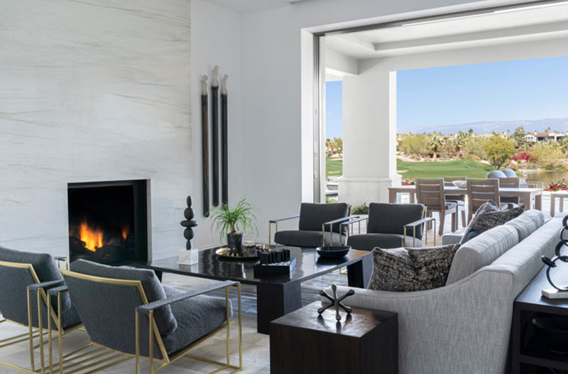 Living Room With A Fireplace