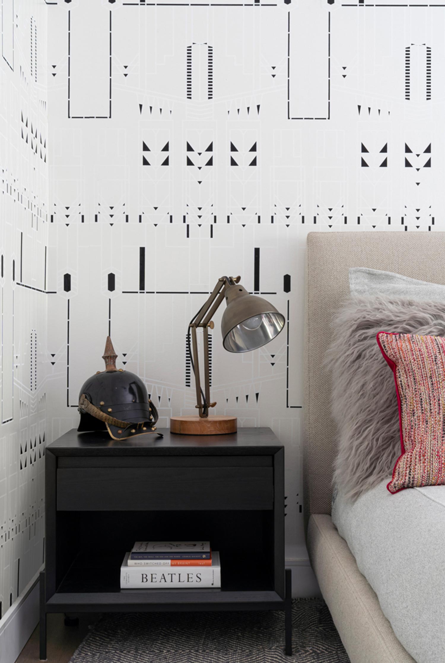 MEdieval Helmet On A Nightstand