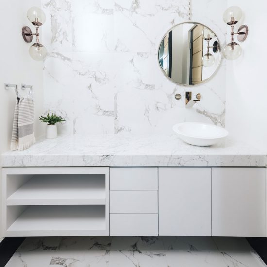 White Marble Bathroom Counter Top