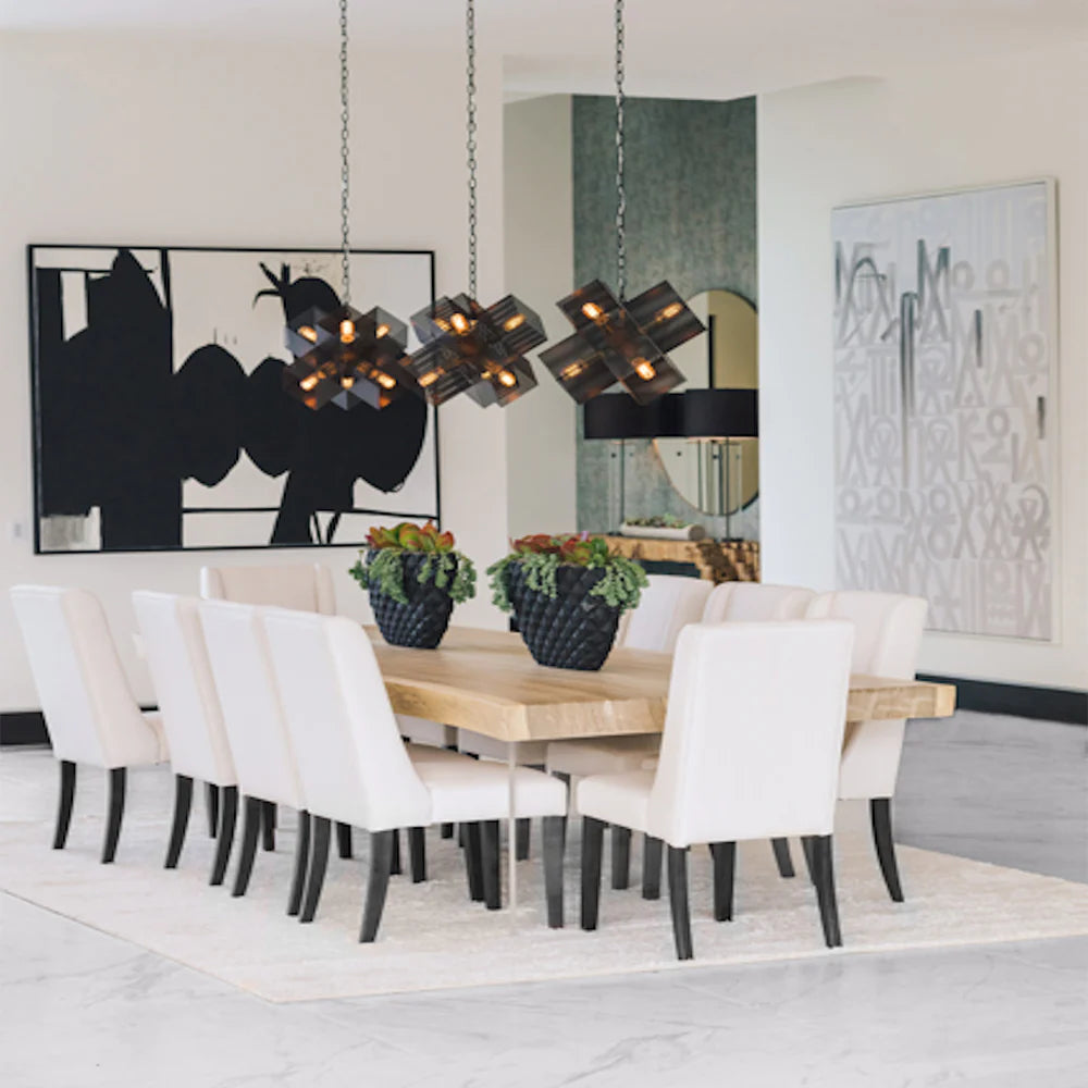 Dining Table With Modern Light Elements